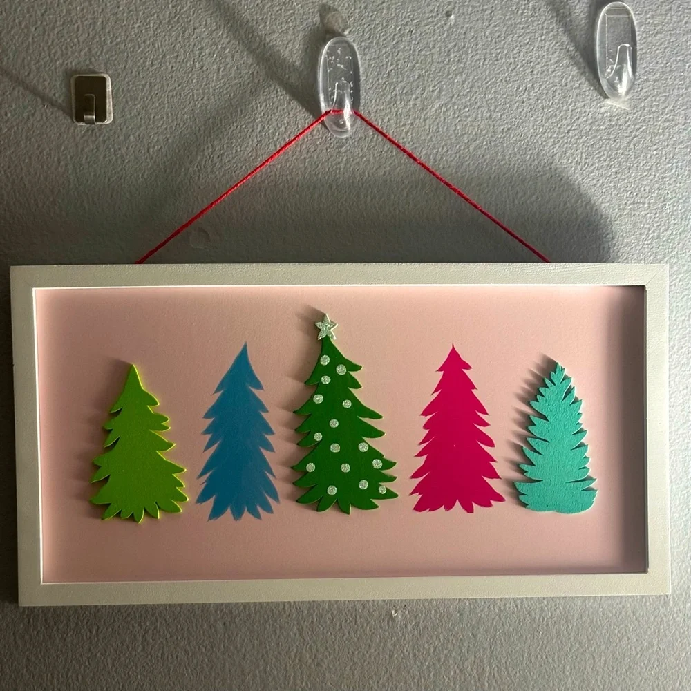 Target Pink Wood Christmas Tree Sign / Picture